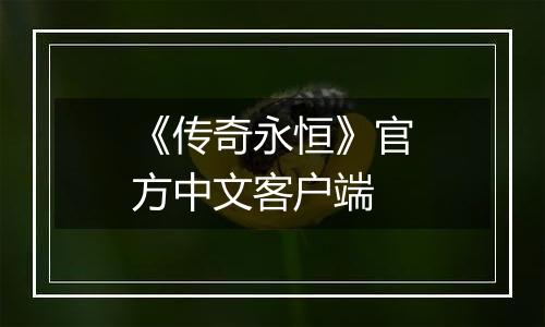 《传奇永恒》官方中文客户端