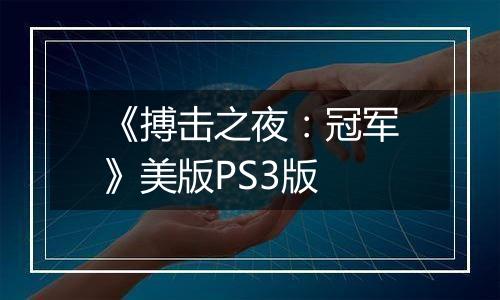 《搏击之夜：冠军》美版PS3版
