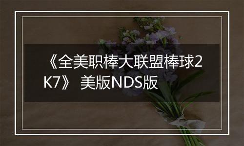 《全美职棒大联盟棒球2K7》 美版NDS版