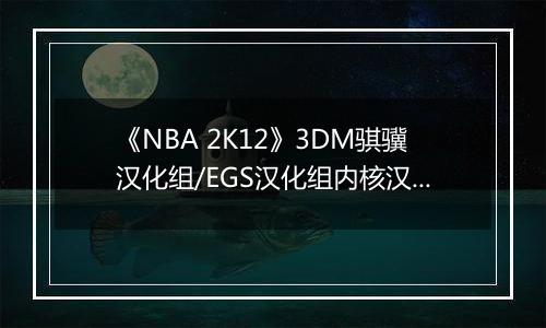 《NBA 2K12》3DM骐骥汉化组/EGS汉化组内核汉化版