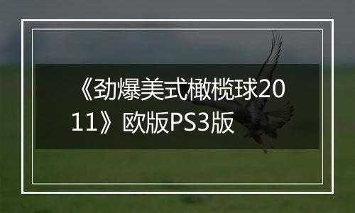 《劲爆美式橄榄球2011》欧版PS3版