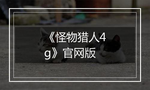 《怪物猎人4g》官网版