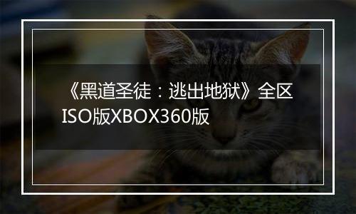 《黑道圣徒：逃出地狱》全区ISO版XBOX360版