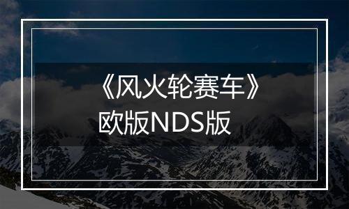 《风火轮赛车》 欧版NDS版