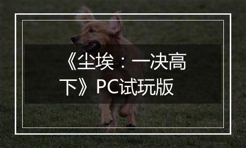 《尘埃：一决高下》PC试玩版