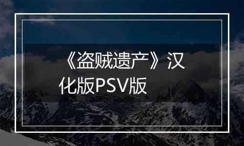 《盗贼遗产》汉化版PSV版