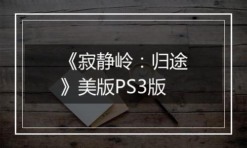 《寂静岭：归途》美版PS3版