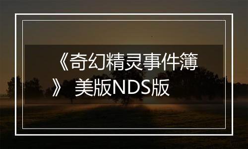 《奇幻精灵事件簿》 美版NDS版