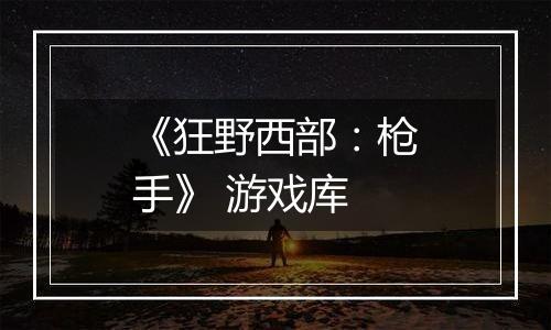 《狂野西部：枪手》 游戏库