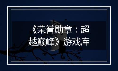 《荣誉勋章：超越巅峰》游戏库
