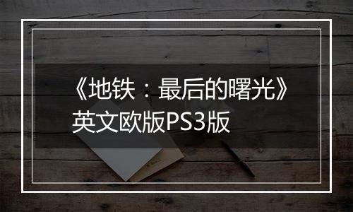 《地铁：最后的曙光》 英文欧版PS3版