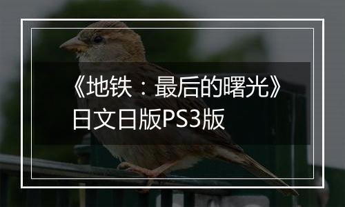 《地铁：最后的曙光》 日文日版PS3版