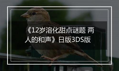《12岁溶化甜点谜题 两人的和声》日版3DS版