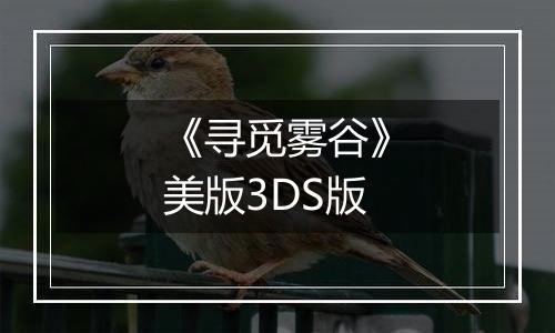 《寻觅雾谷》美版3DS版