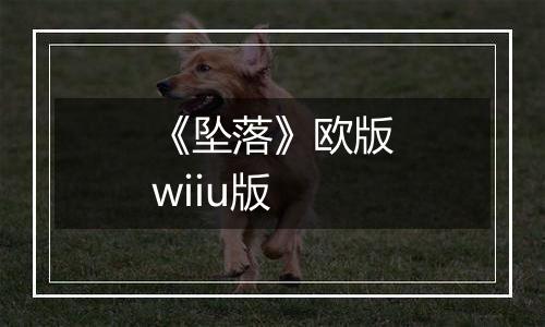 《坠落》欧版wiiu版