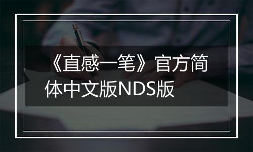 《直感一笔》官方简体中文版NDS版