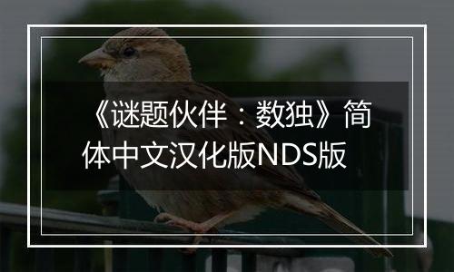 《谜题伙伴：数独》简体中文汉化版NDS版