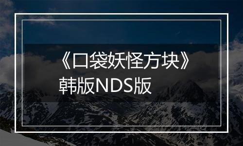 《口袋妖怪方块》 韩版NDS版