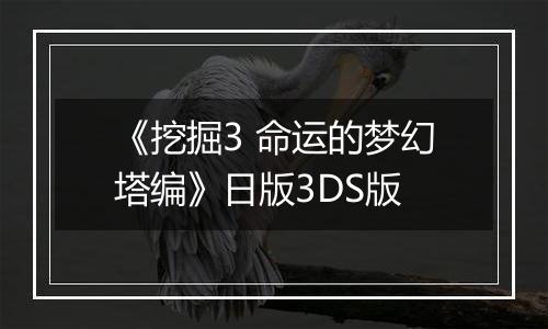 《挖掘3 命运的梦幻塔编》日版3DS版