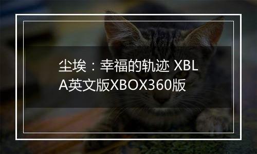 尘埃：幸福的轨迹 XBLA英文版XBOX360版