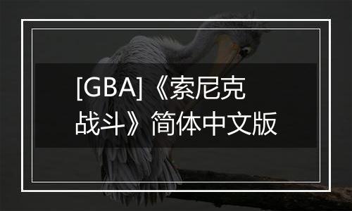 [GBA]《索尼克战斗》简体中文版