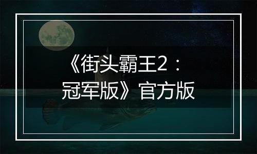 《街头霸王2：冠军版》官方版