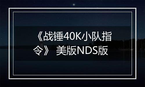 《战锤40K小队指令》 美版NDS版