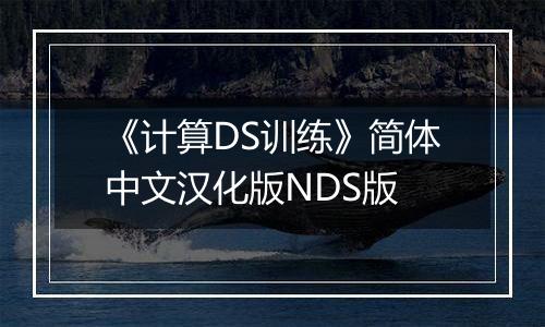 《计算DS训练》简体中文汉化版NDS版