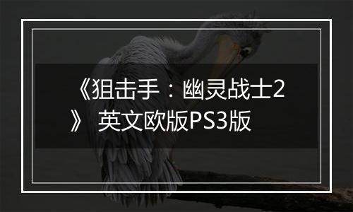 《狙击手：幽灵战士2》 英文欧版PS3版