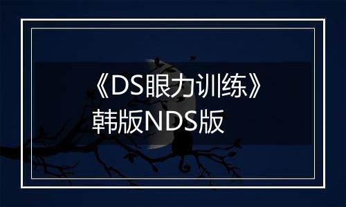 《DS眼力训练》 韩版NDS版